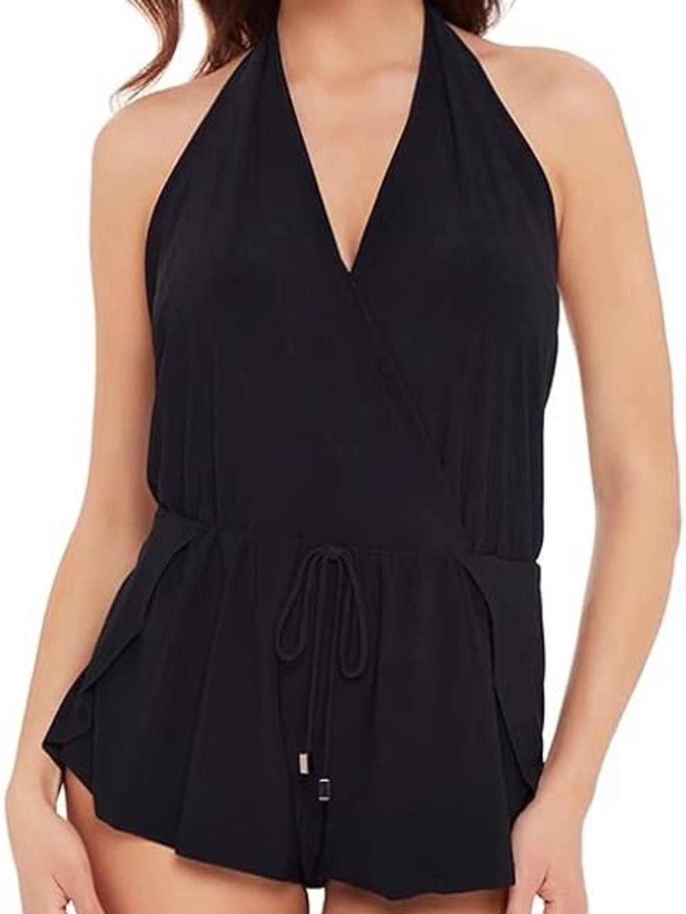 MagicSuit NWT Bianca Black Halter Romper One Piece Swimsuit